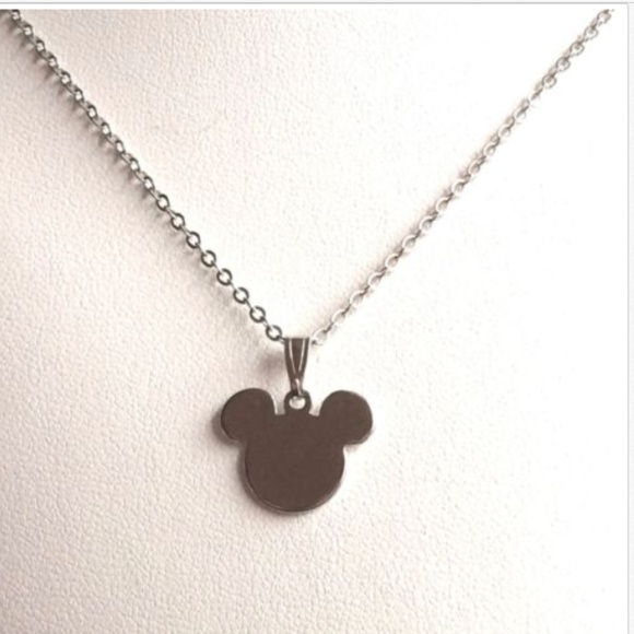 Mickey Mouse Ears Necklace Icon Silver Plated 19" Vintage Disney Disneyana - Picture 2 of 9